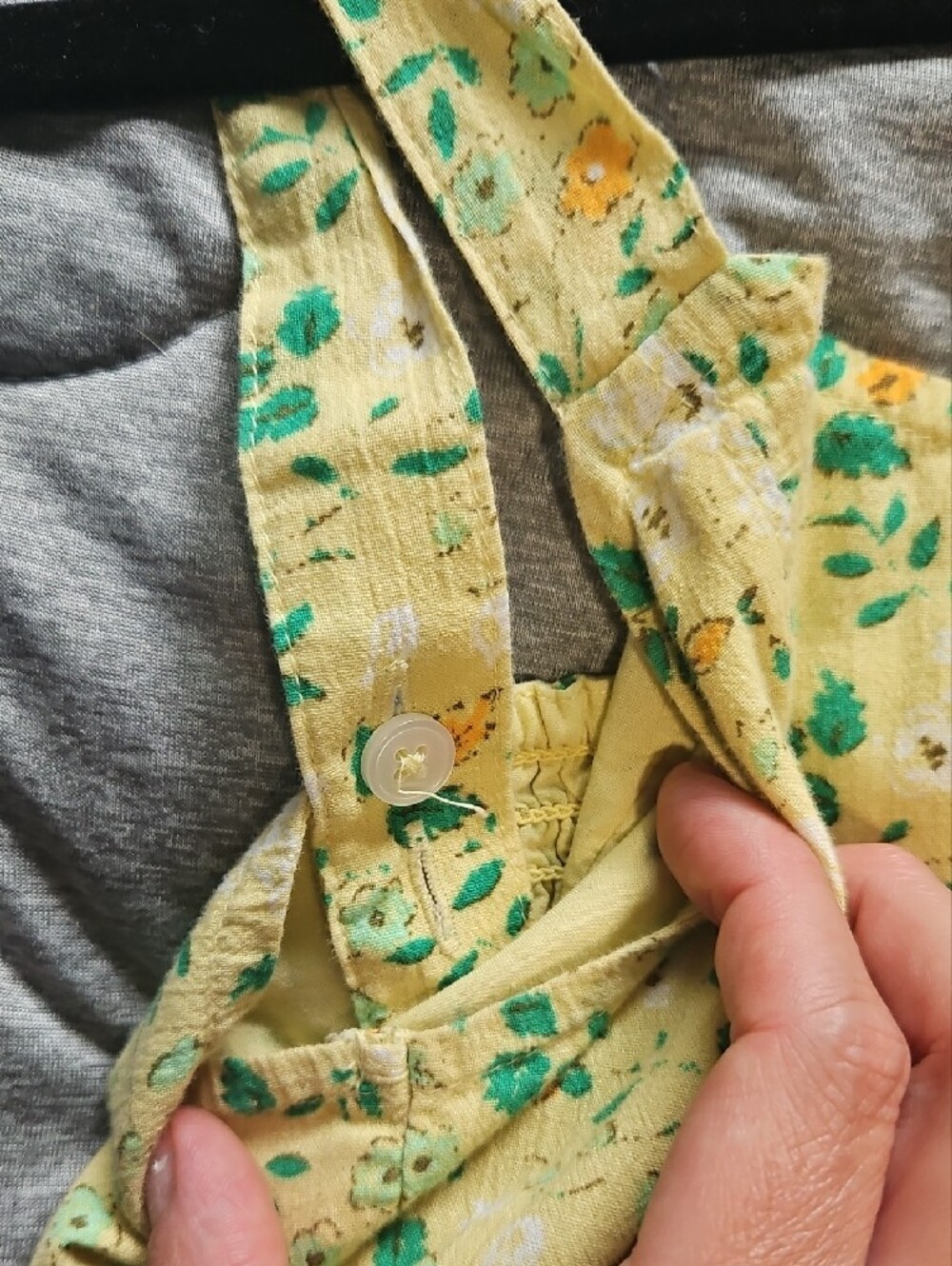 Aerie Yellow Floral Crop Cami with Green Leaf Print and White Blossoms - Picture 5 of 5